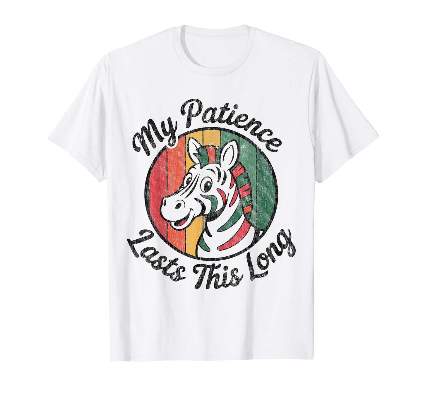 My Patience Lasts This Long Vibrant Retro Zebra Animal Lover T-Shirt