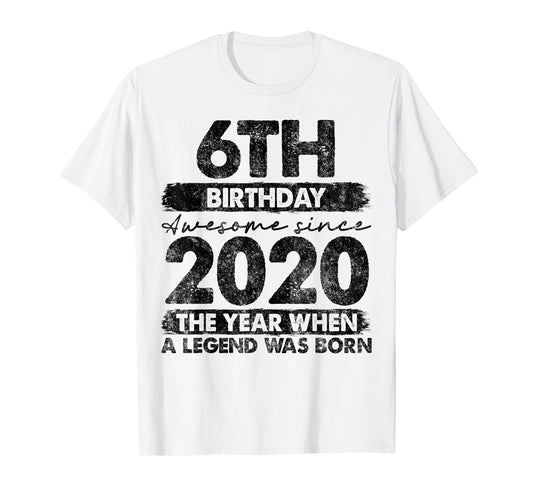 6 Year Old Gifts Vintage 2020 Limited Edition 6th Birthday T-Shirt
