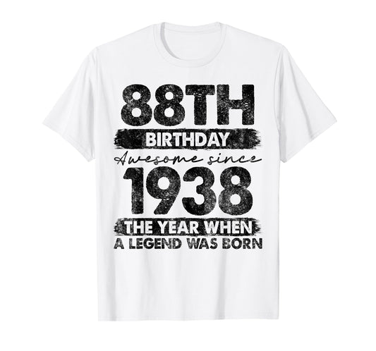 88 Year Old Gifts Vintage 1938 Limited Edition 88th Birthday T-Shirt