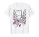 Christmas in Paris France Eiffel Tower French Girl Souvenir T-Shirt
