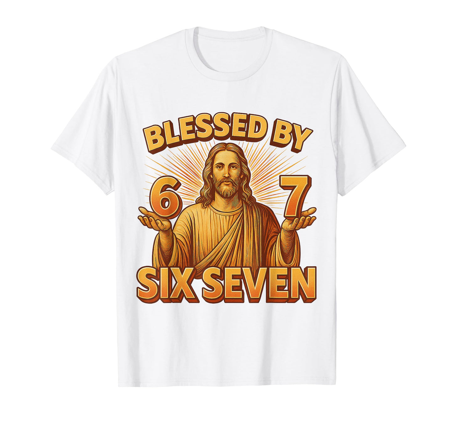 Six Seven Gen Alpha Blessed by 6 7 Jesus 67 Meme Christian T-Shirt