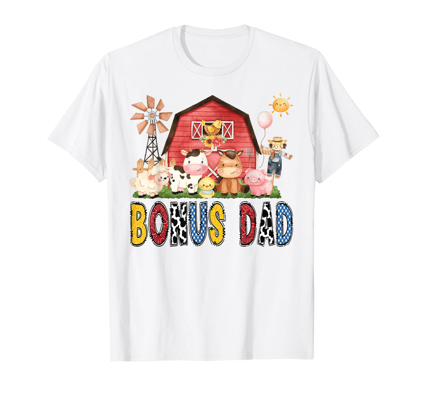 Bonus Dad of The Birthday Boy Farm Cow Matching Family T-Shirt