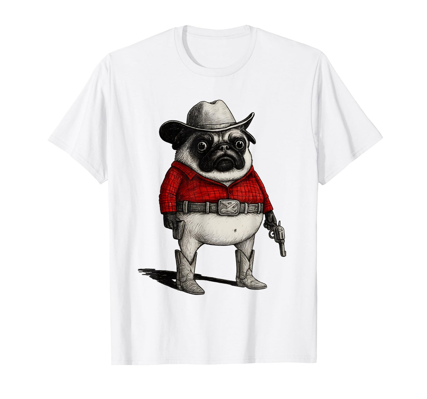 Silly Cowboy Pibble Dog Funny Western Pibble Cowboy Meme T-Shirt