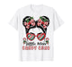 Messy Bun Little Miss Candy Cane Christmas Girls Toddlers T-Shirt