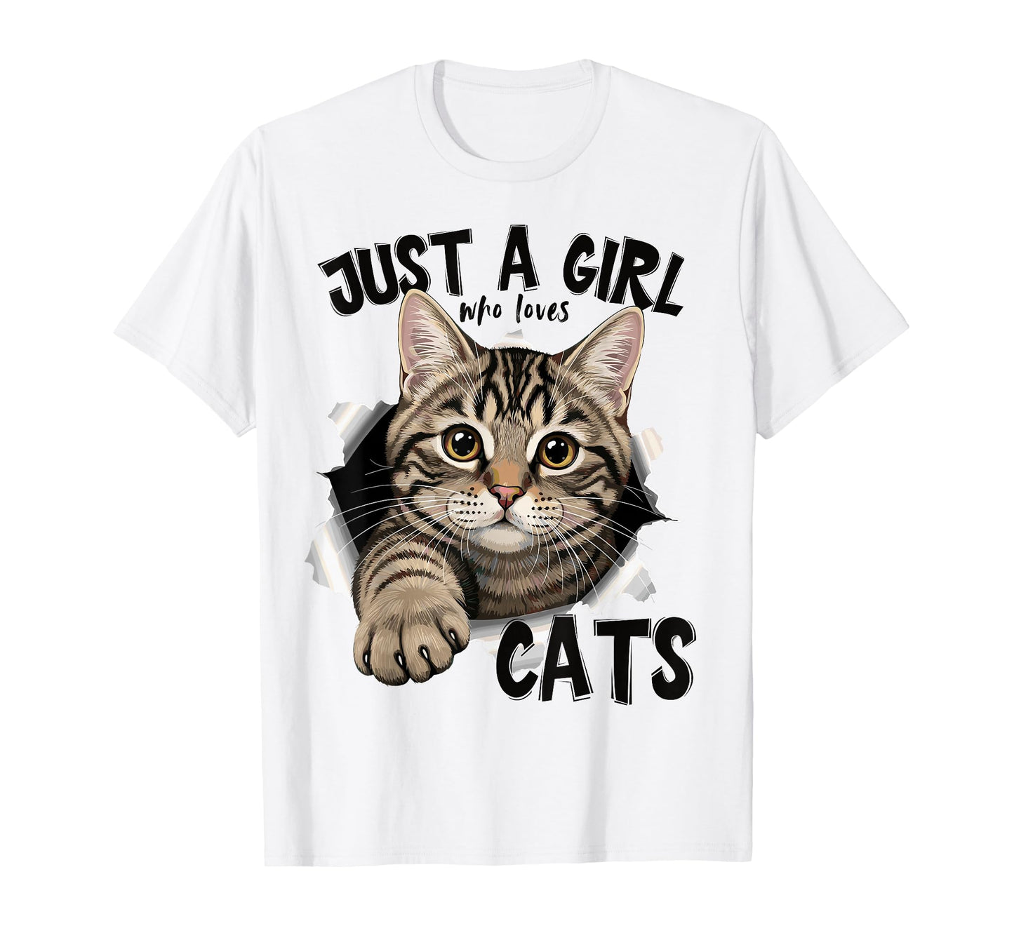 Just a Girl who Loves Cats Women who Rescue Cats and Kittens T-Shirt
