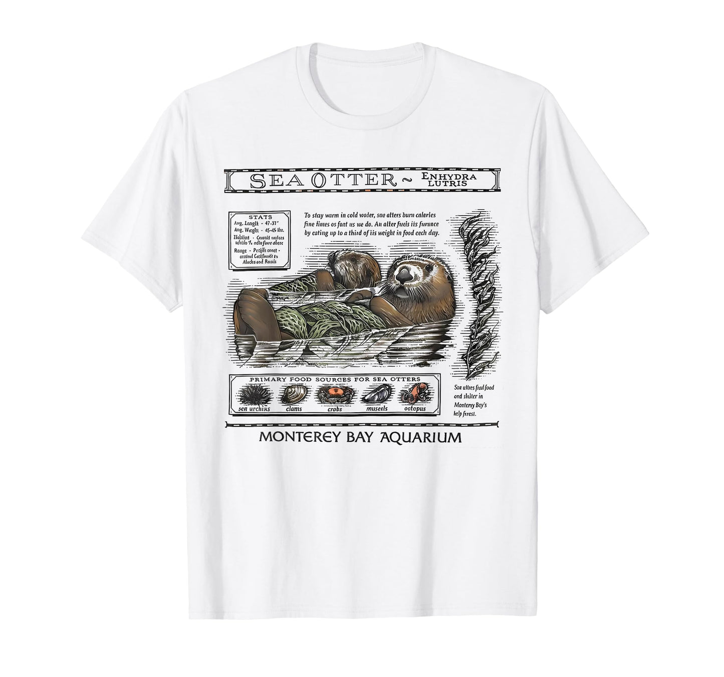 Retro Sea Otter Monterey California 90's Aquarium Lover T-Shirt