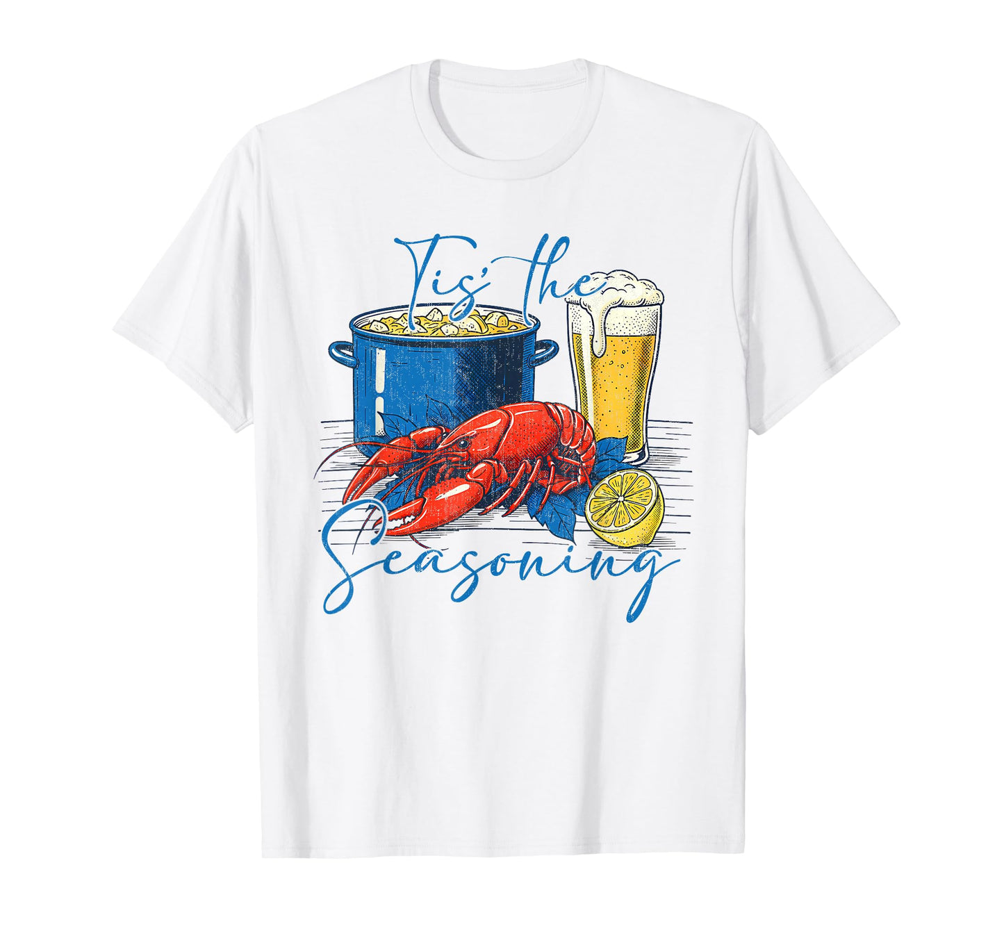 Vintage Tis The Seasoning Crawfish Boil Season Men Women T-Shirt