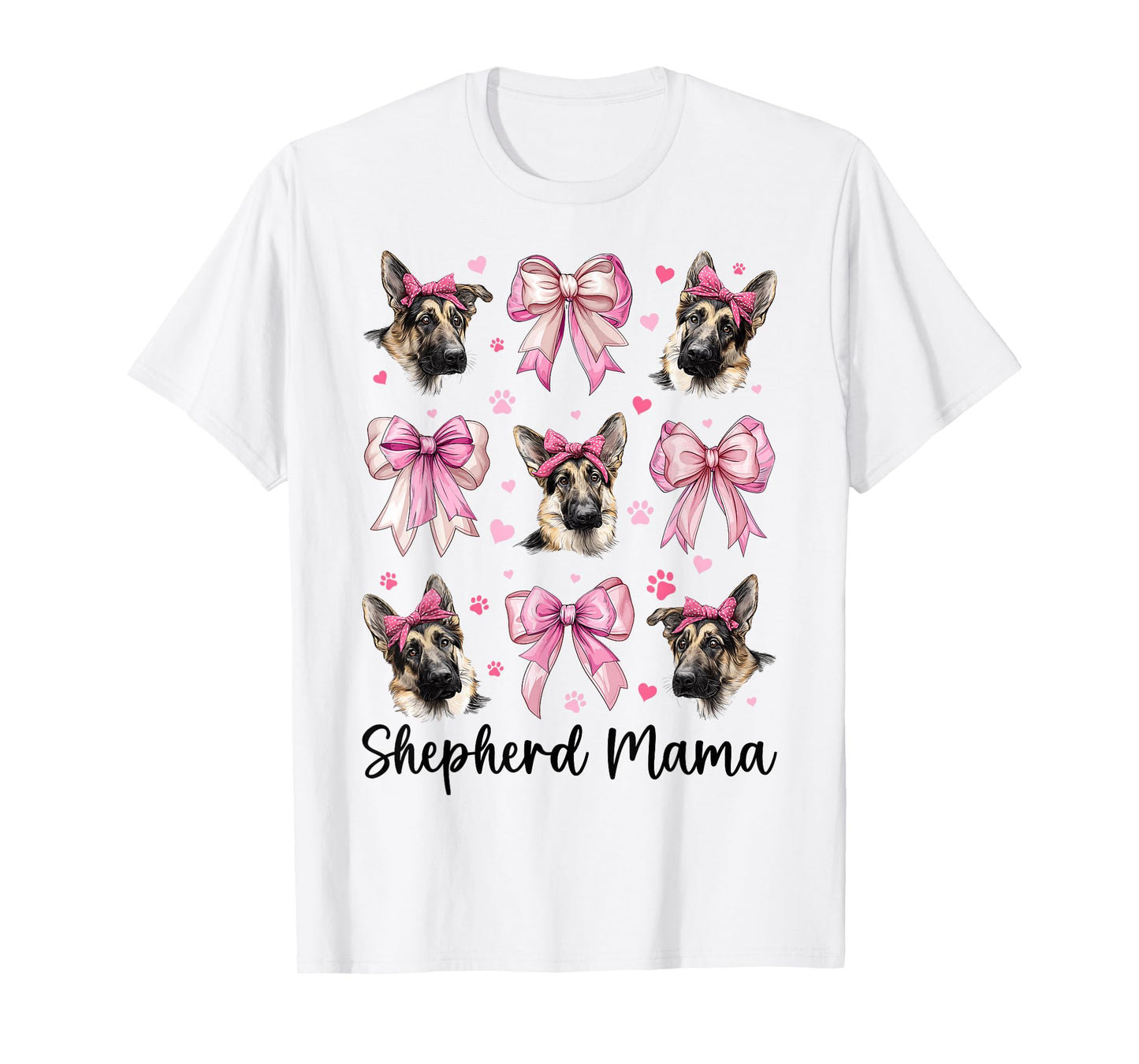 Shepherd Mama German Shepherd Mom Mother's Day Coquette Bow T-Shirt