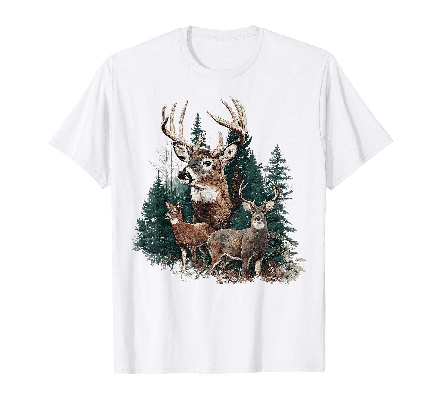 Buck Forest Wildlife Vintage Deer Antlers Hunting Season T-Shirt