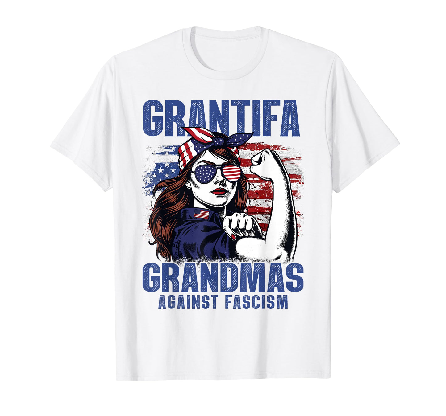 Grantifa Grandmas Against Fascism Flag Resist No Kings 50501 T-Shirt