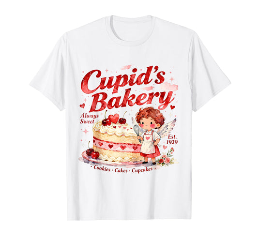 Always Sweet Cupid Bakery Cute Valentine Love Art T-Shirt