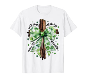 St. Patrick's Day Christian Faith Clover Shamrock Verse T-Shirt
