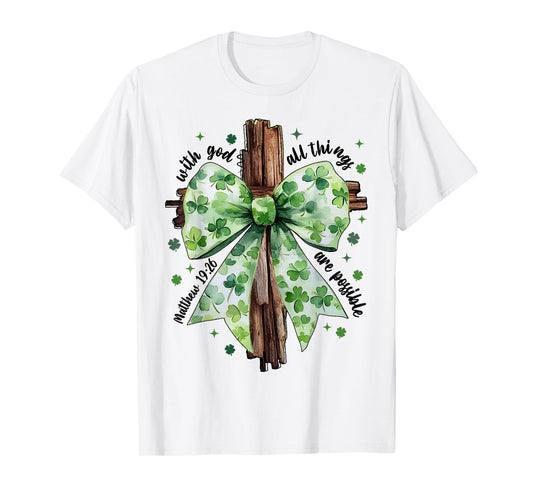 St. Patrick's Day Christian Faith Clover Shamrock Verse T-Shirt