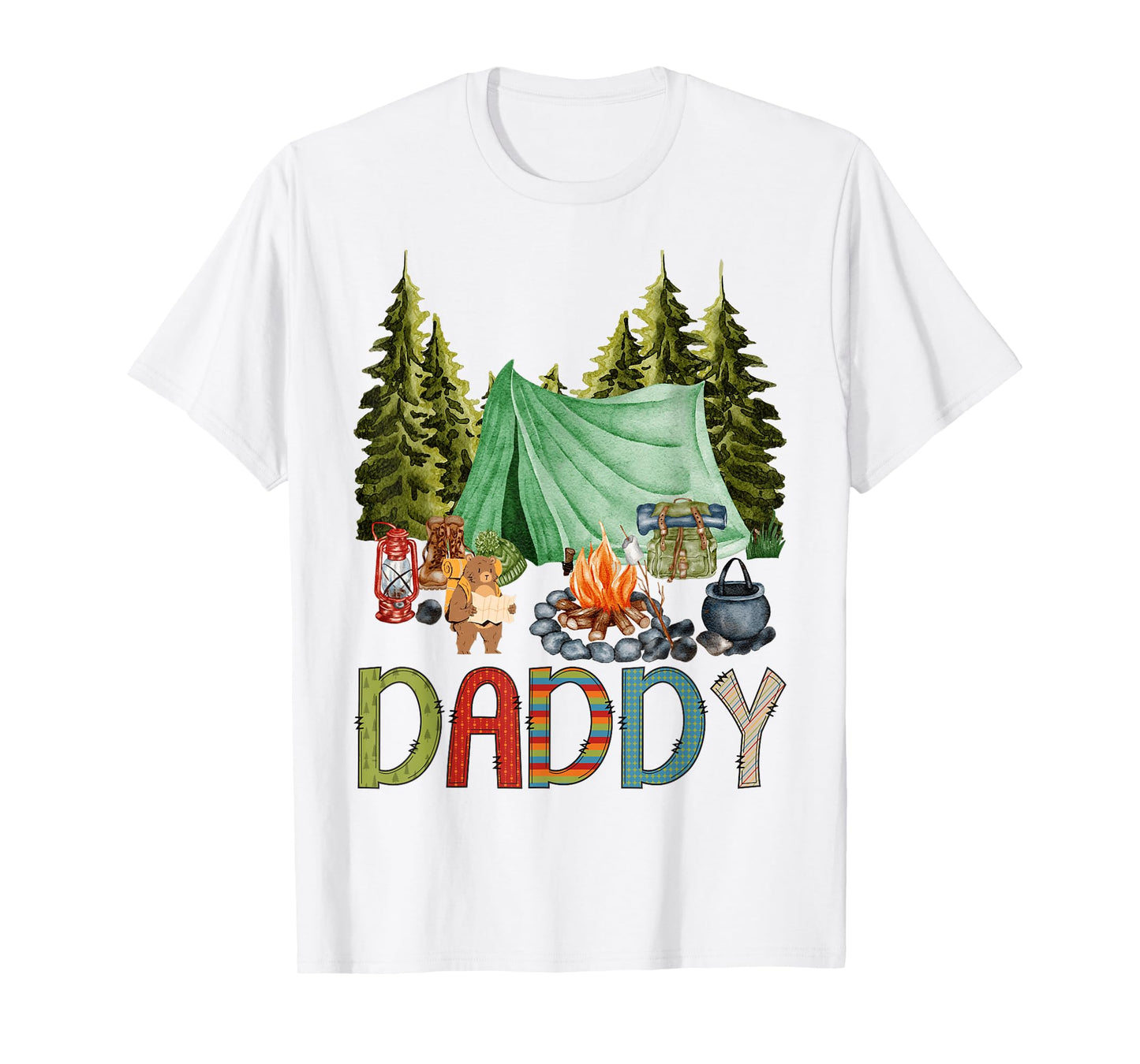Daddy of The Happy Camper 1st Birthday Bear Camping T-Shirt