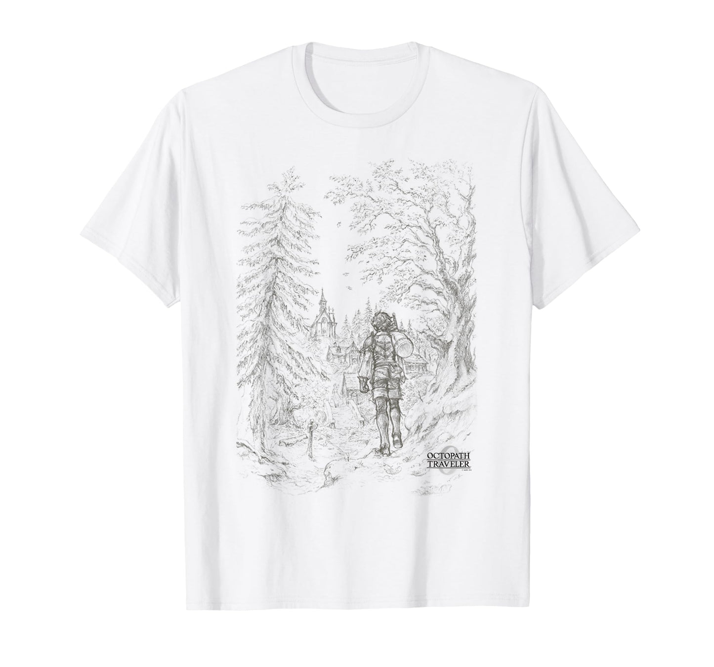 OCTOPATH Traveler 0 - Key Visual Line Art T-Shirt