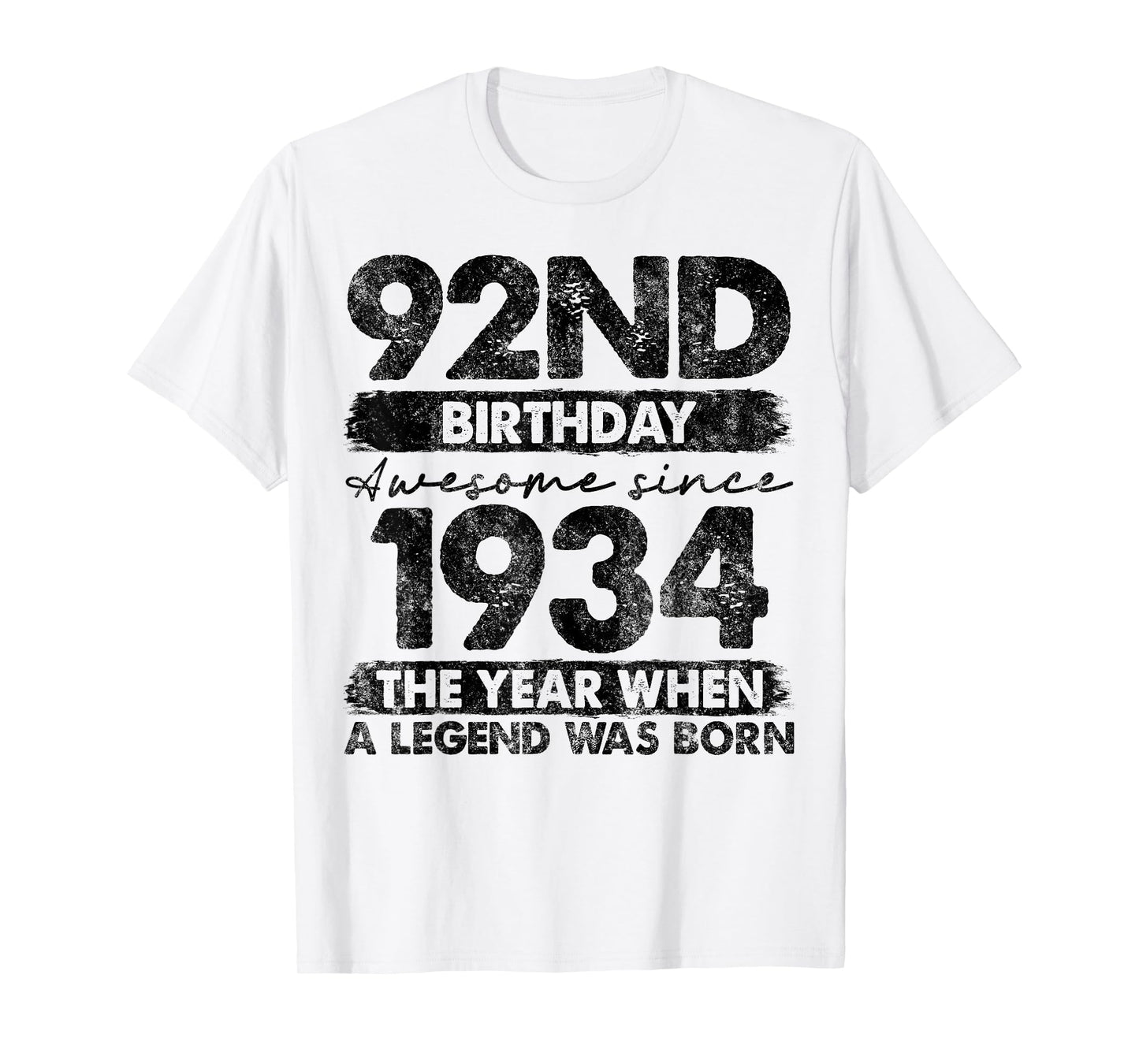 92 Year Old Gifts Vintage 1934 Limited Edition 92nd Birthday T-Shirt