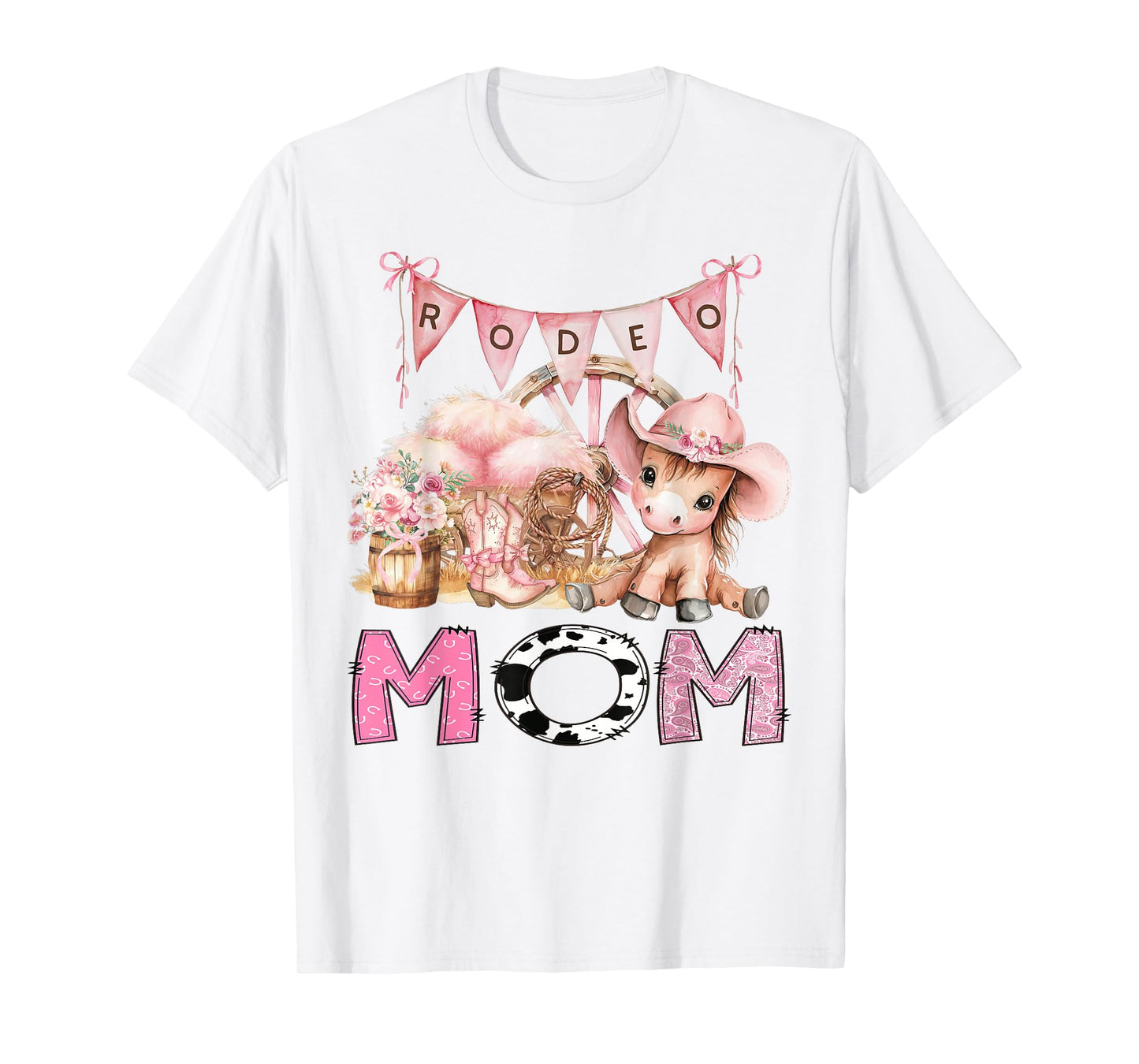 Rodeo Mom Pink Cowgirl Coquette 1St Birthday Girl T-Shirt