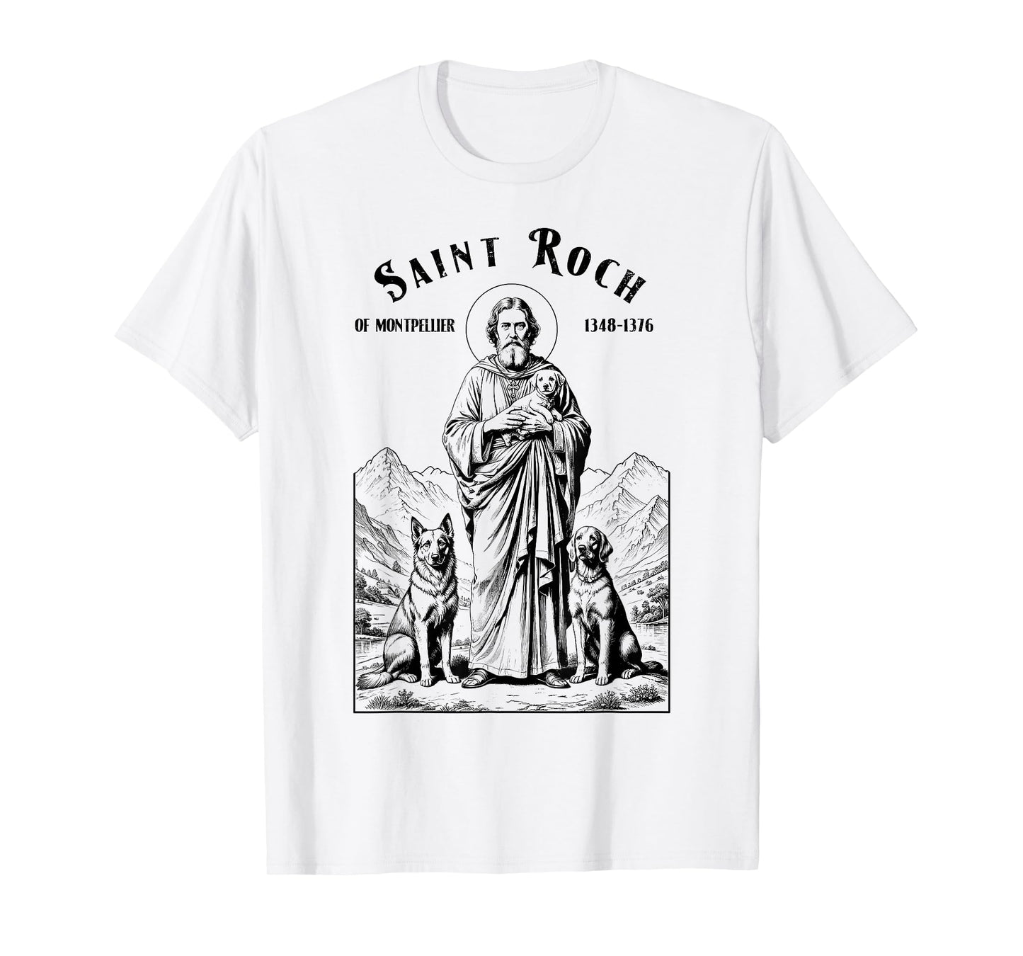 Dogs Patron Saint Roch Vintage Funny Canine Dog Lovers T-Shirt