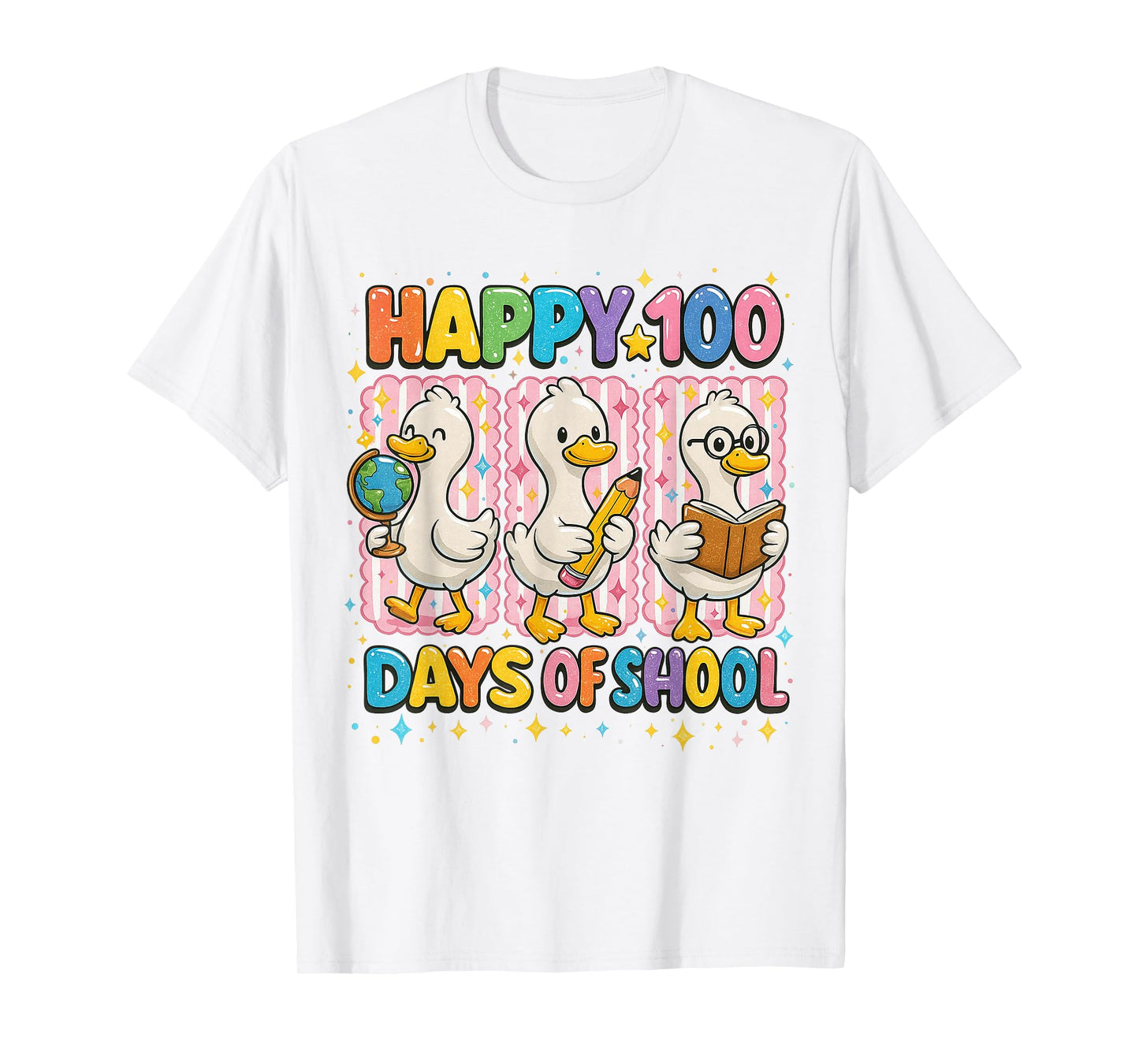Funny 100 Days of School Goose Humor Teacher Women T-Shirt