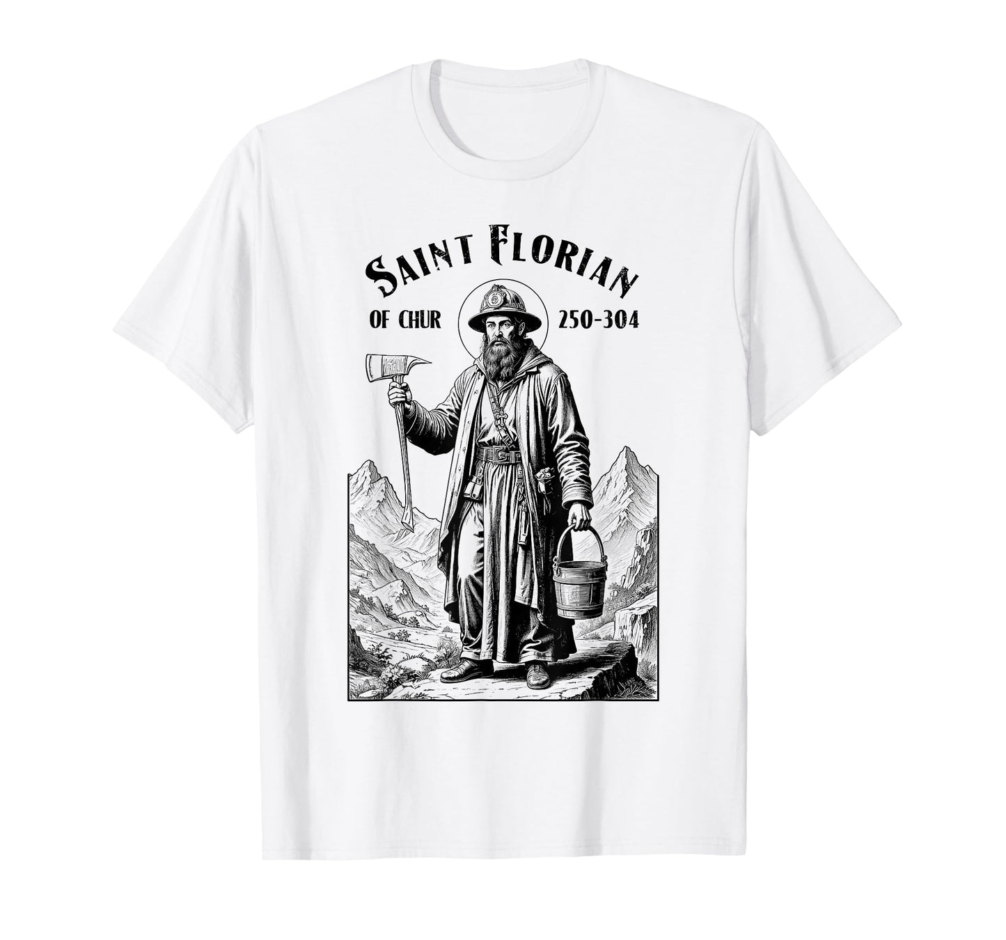 Fireman Fire Fighter Patron Saint Florian Vintage Firemen T-Shirt