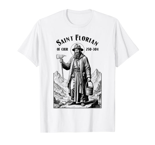 Fireman Fire Fighter Patron Saint Florian Vintage Firemen T-Shirt