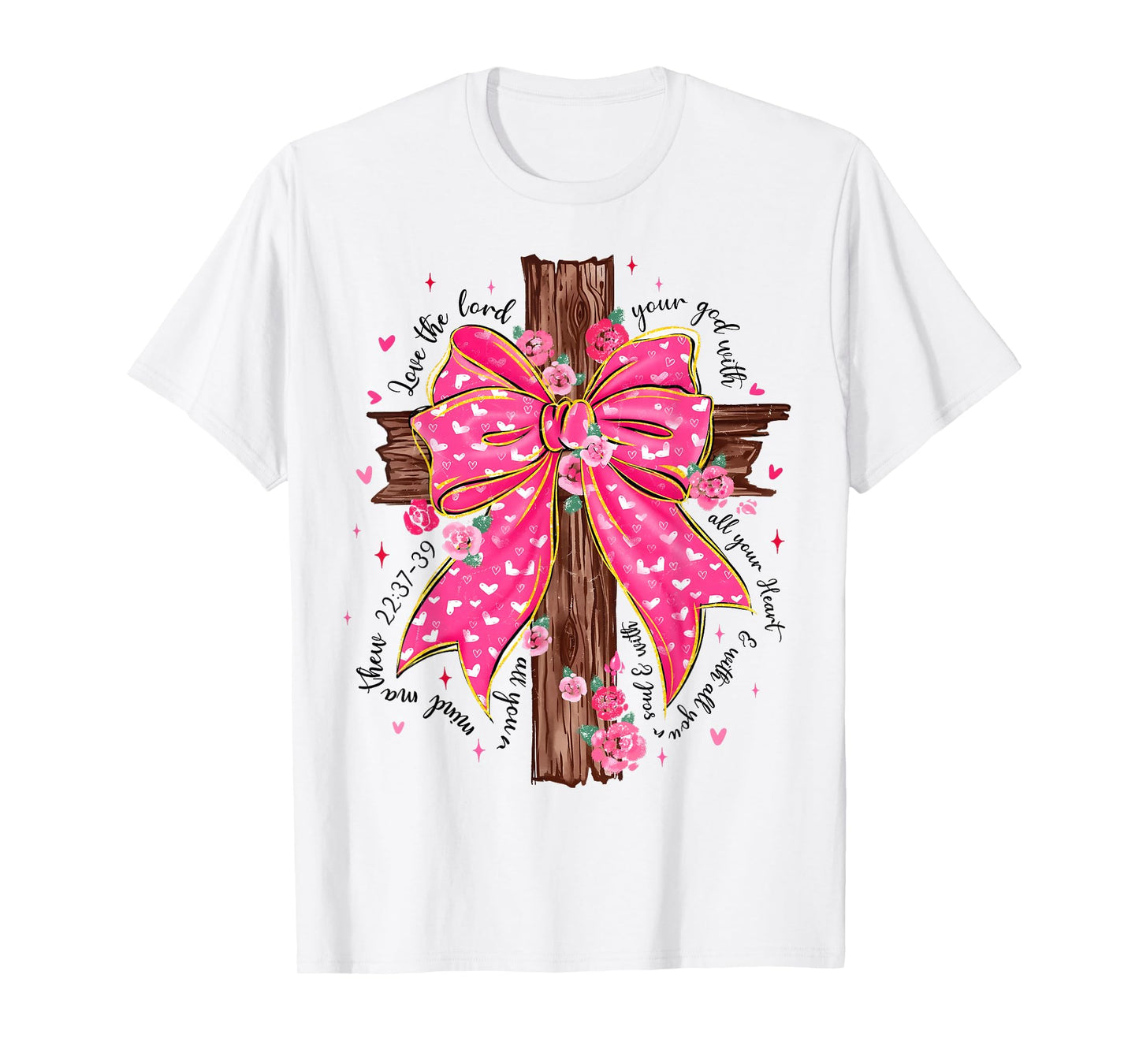 Valentine Cute Jesus Coquette Bow Bible Verse Christian T-Shirt