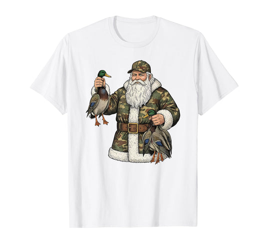 Camo Santa Mallard Duck Hunting Christmas Hunter Gift Boys T-Shirt