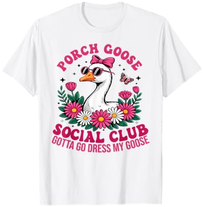 Porch Goose Social Club Gotta Go Dress My Goose Lover T-Shirt - T-Shirt | White