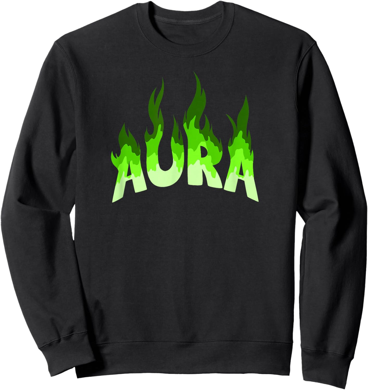 Green Color Aura Green Graphic Sweatshirt - Sweatshirt | Black