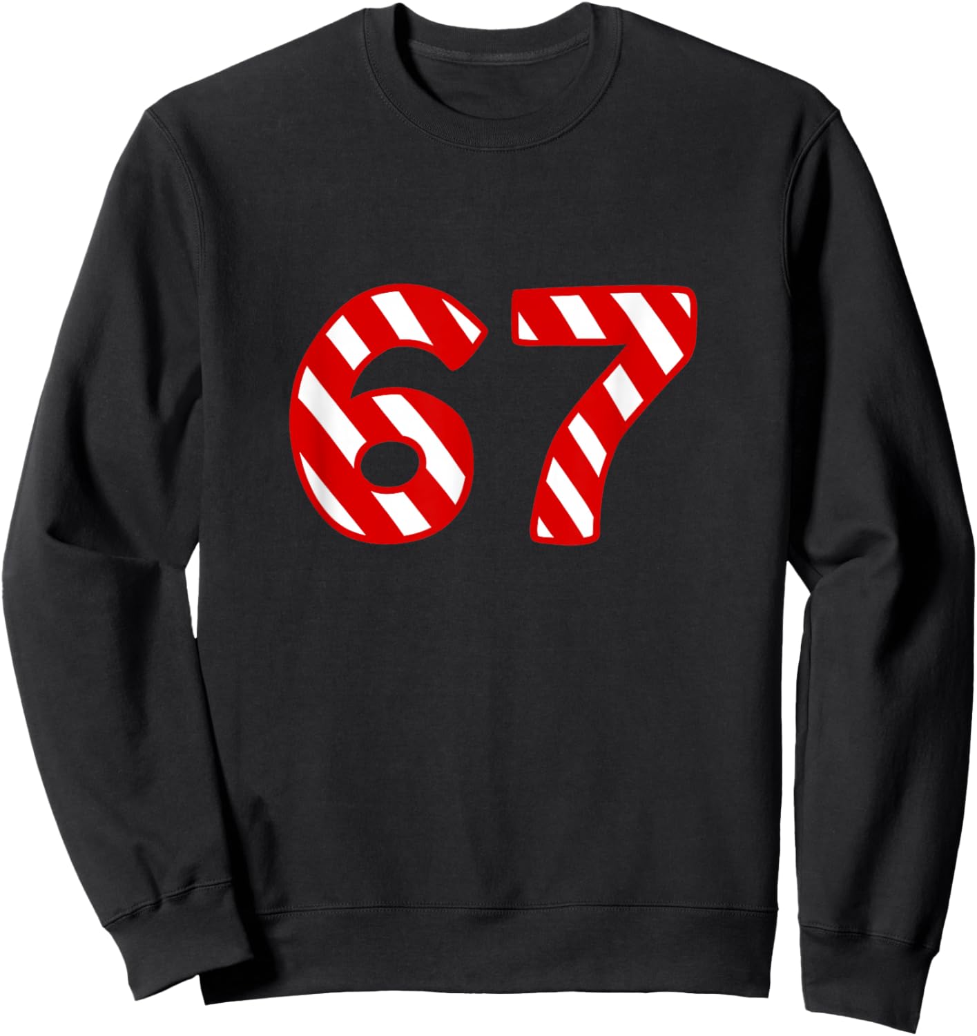 67 Christmas Sweater 6 7 Middle School Candy Cane Sweatshirt - Sweatshirt | Black