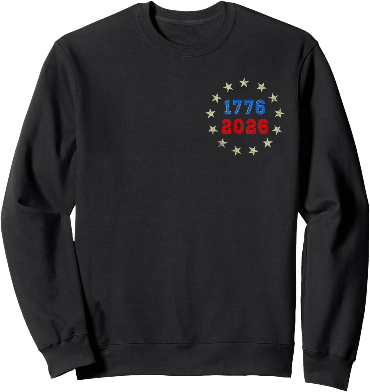 250 Years American Flag (2 Sides) Front and Back Sweatshirt - Sweatshirt | Black