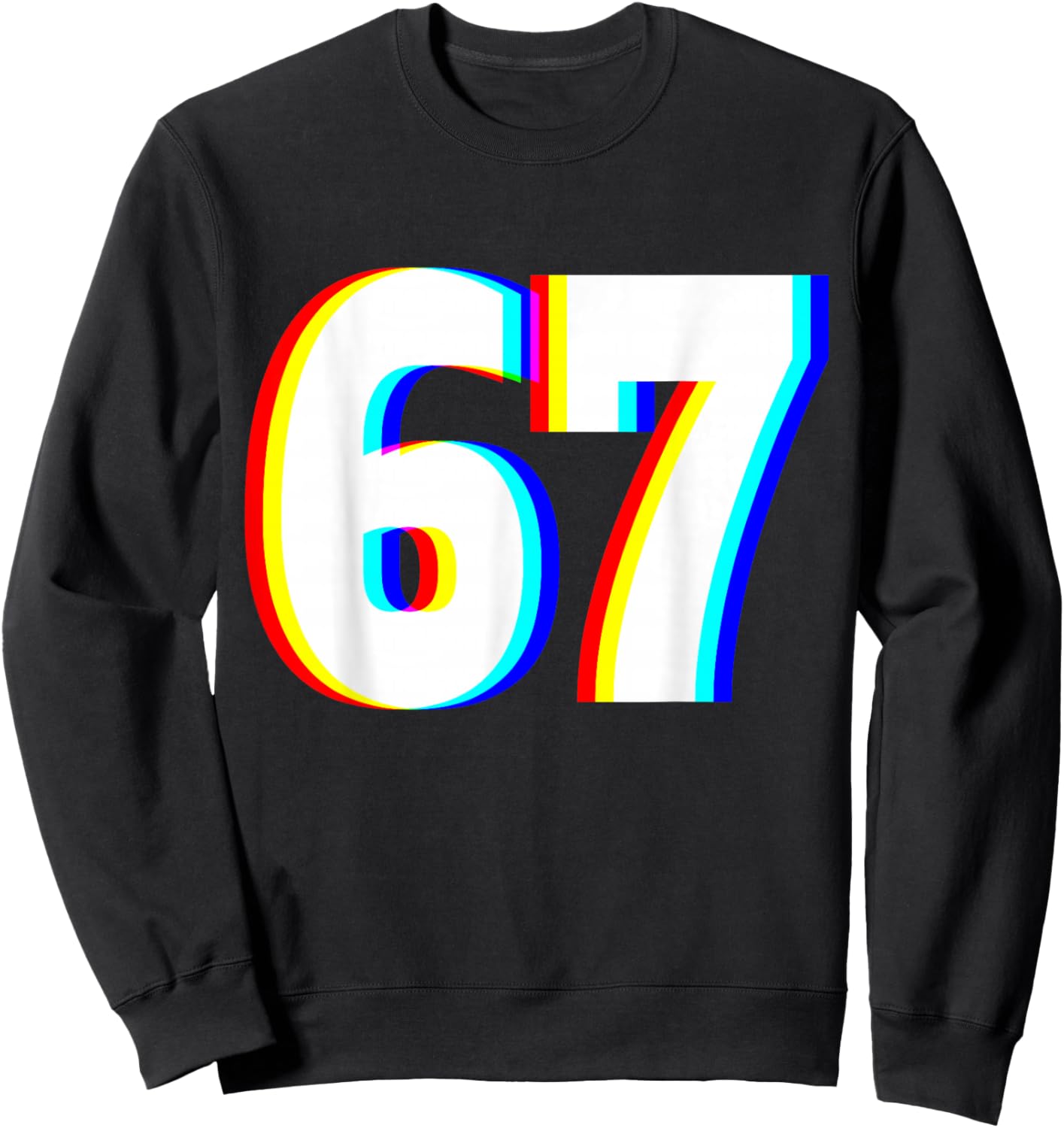 Six Seven 6 7 EDM Optical Illusion Sweatshirt - Sweatshirt | Black