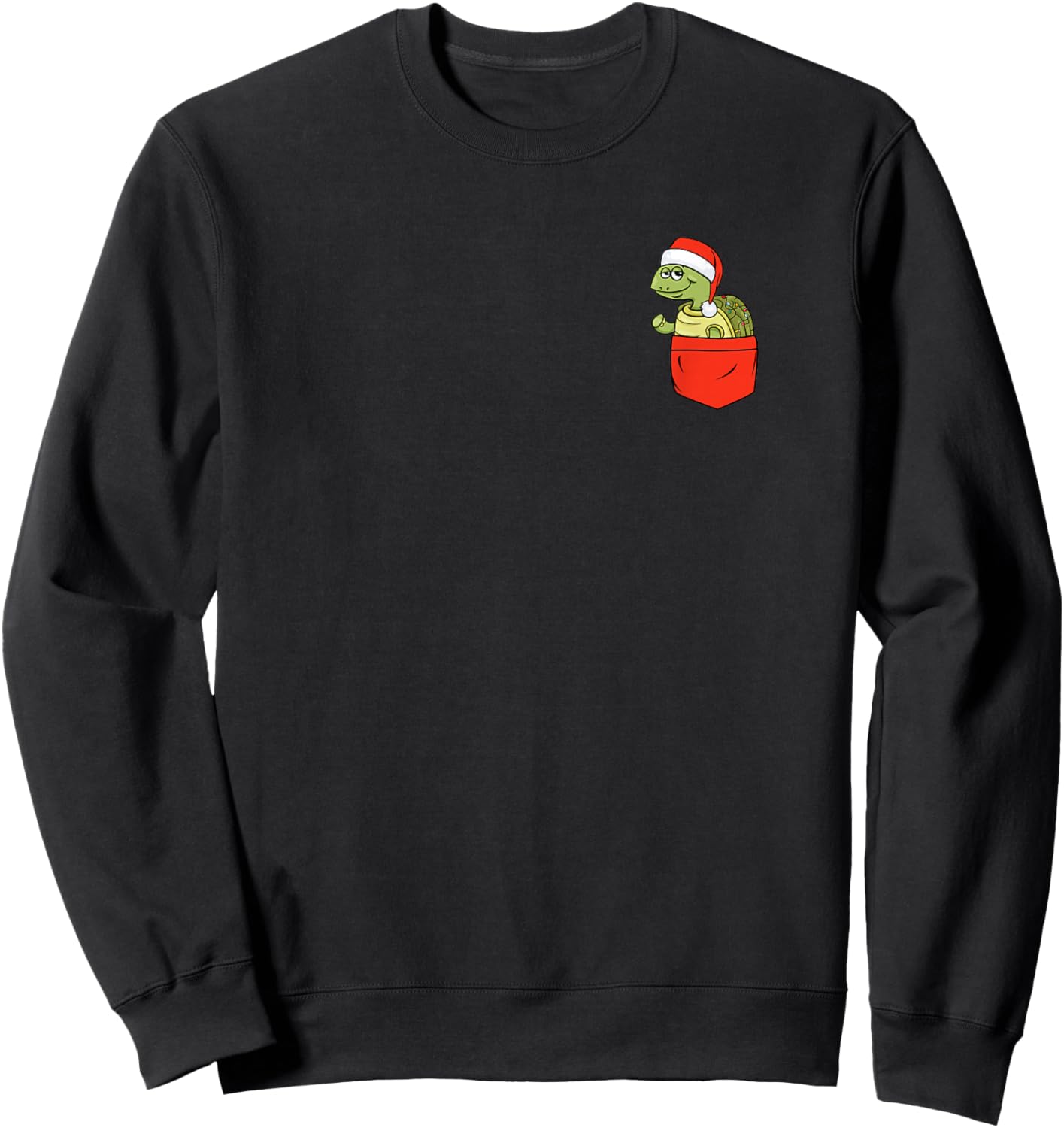 Turtle in A Pocket Tortoise Animal Cute Sea Turtle Christmas Sweatshirt - Sweatshirt | Black