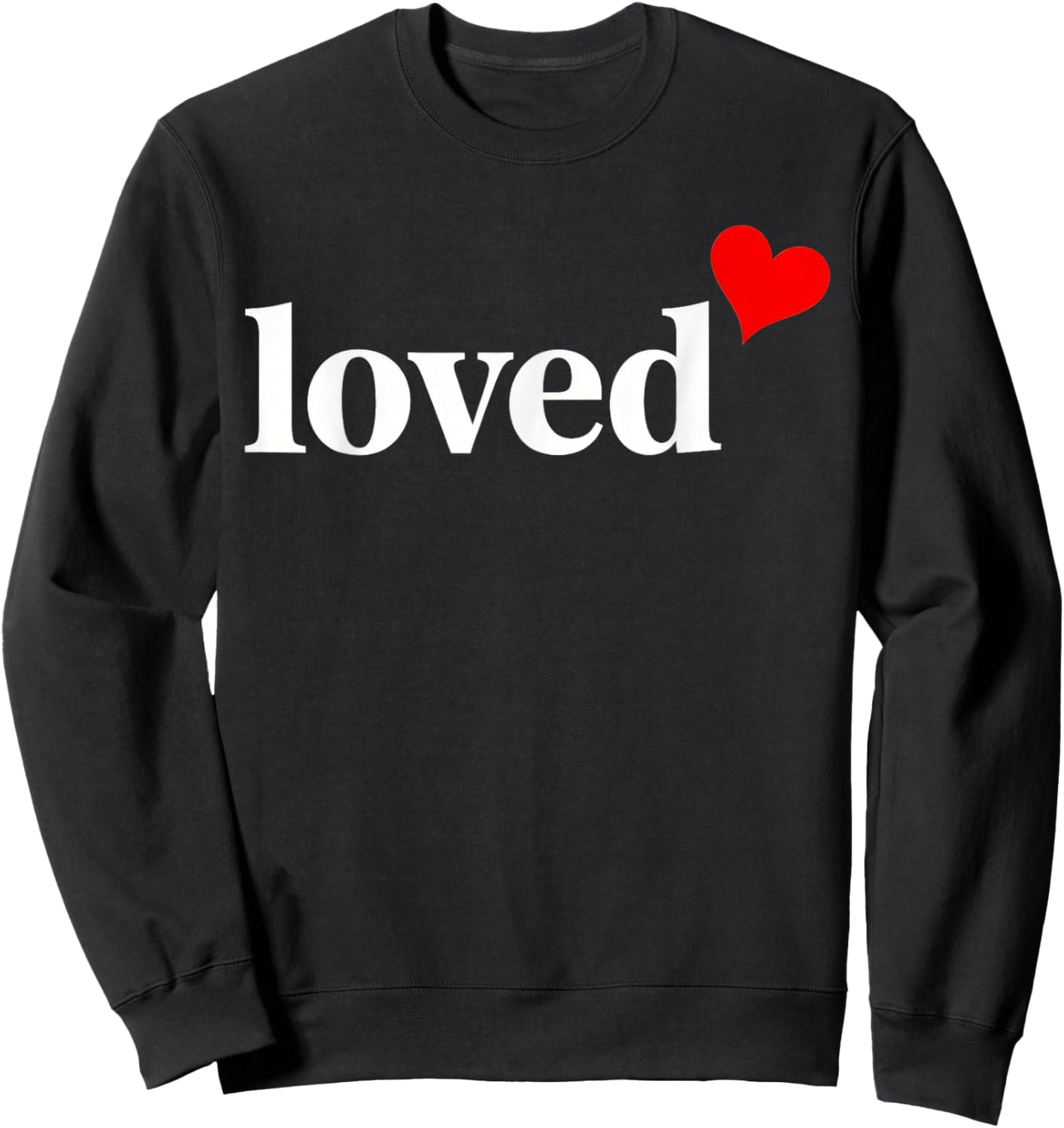 Loved Heart Valentine Sweatshirt - Sweatshirt | Black