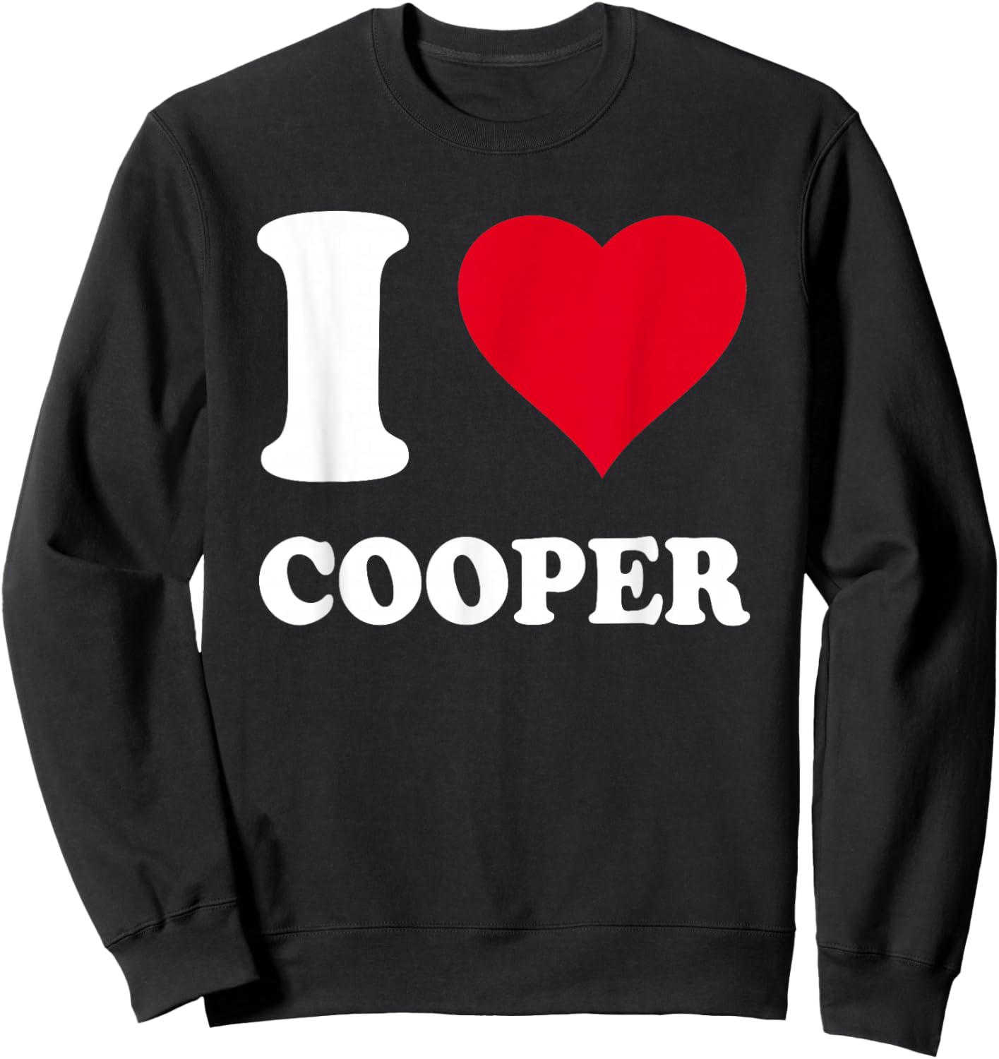 Red Heart I Love Cooper Sweatshirt - Sweatshirt | Black