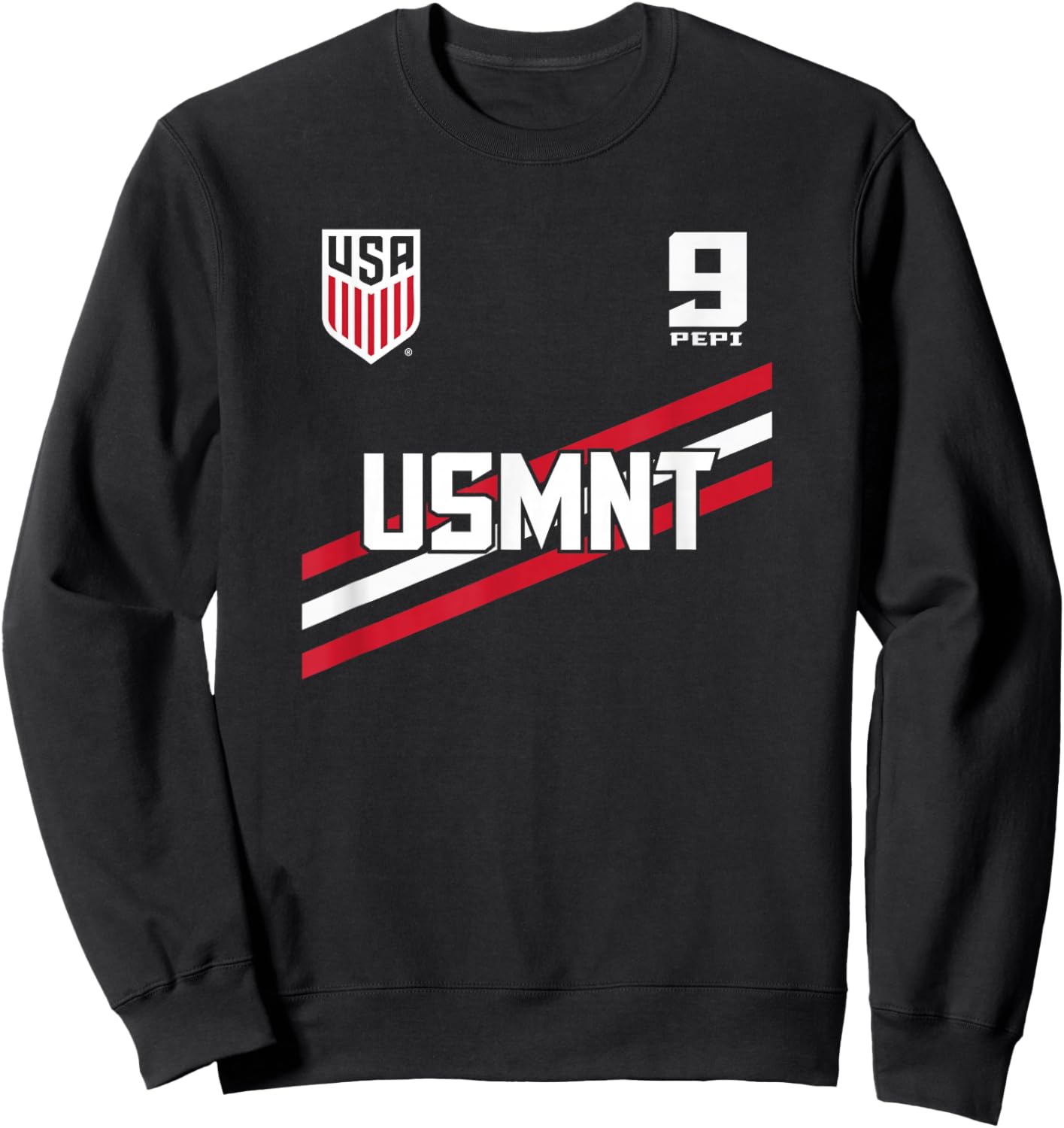 Ricardo Pepi 9 Navy USMNT Officially Licensed Sweatshirt - Sweatshirt | Black
