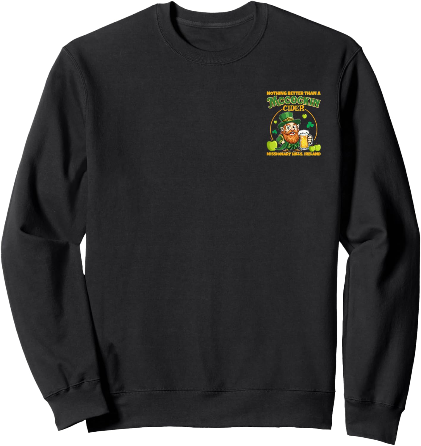 McCockin Cider McCain Funny Saint Patrick’s Day 2-Sided Sweatshirt - Sweatshirt | Black