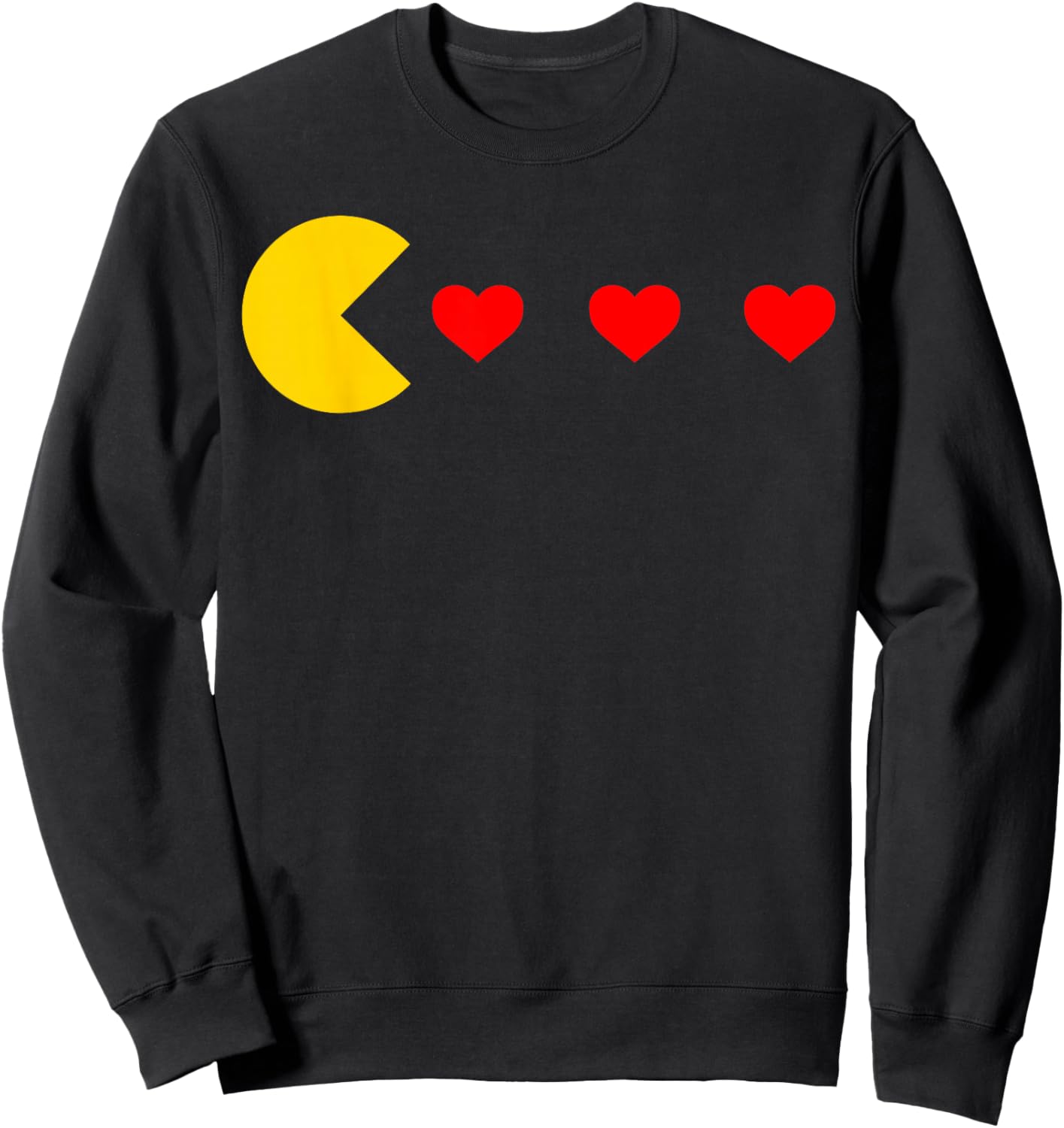 Valentines Day Retro Game Eating Hearts Gaming Boys Kids Men Sweatshirt - Sweatshirt | Black