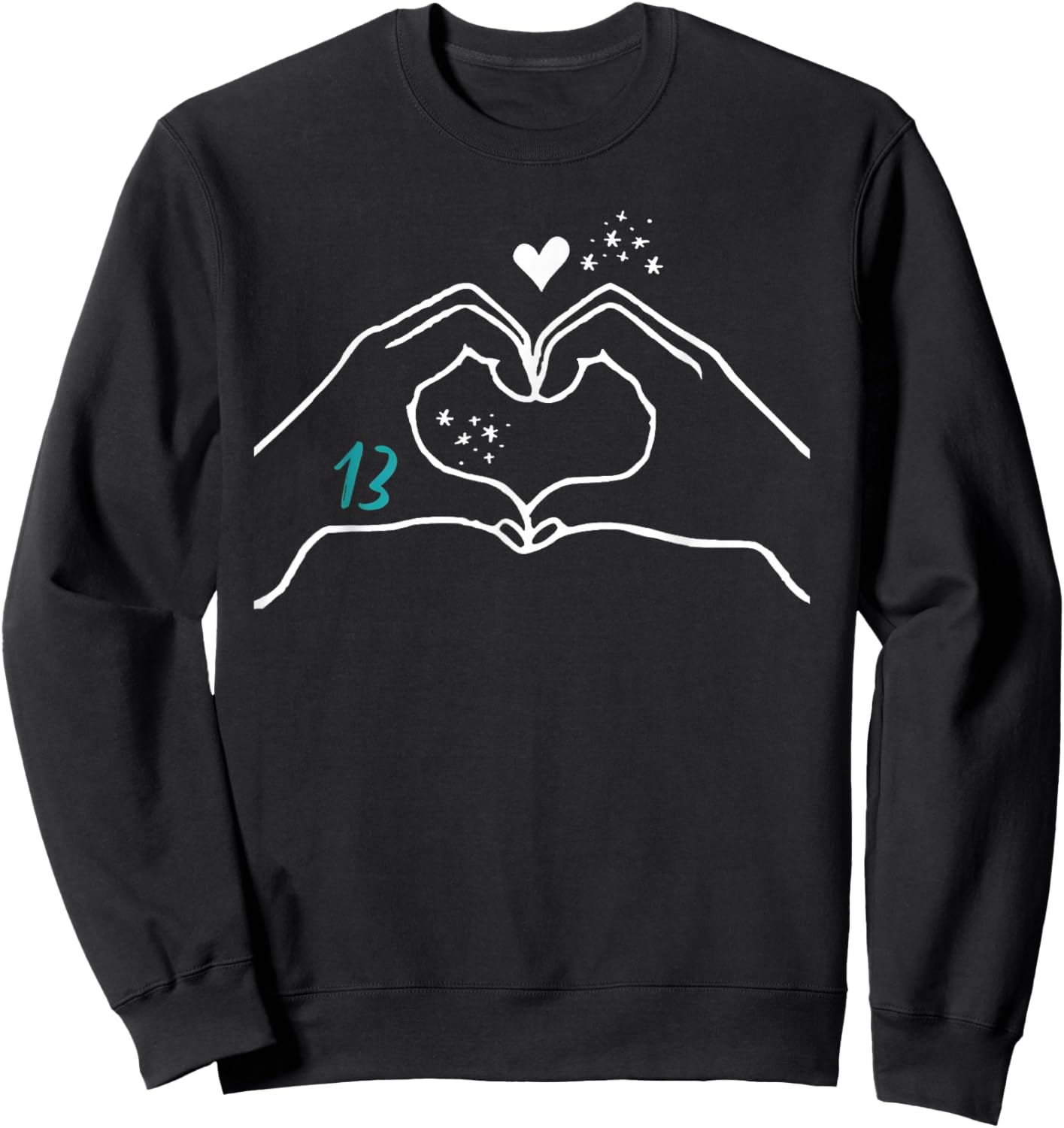 Funny Heart Hands Taylor First Name Girl Vintage 70's 80's Sweatshirt - Sweatshirt | Black