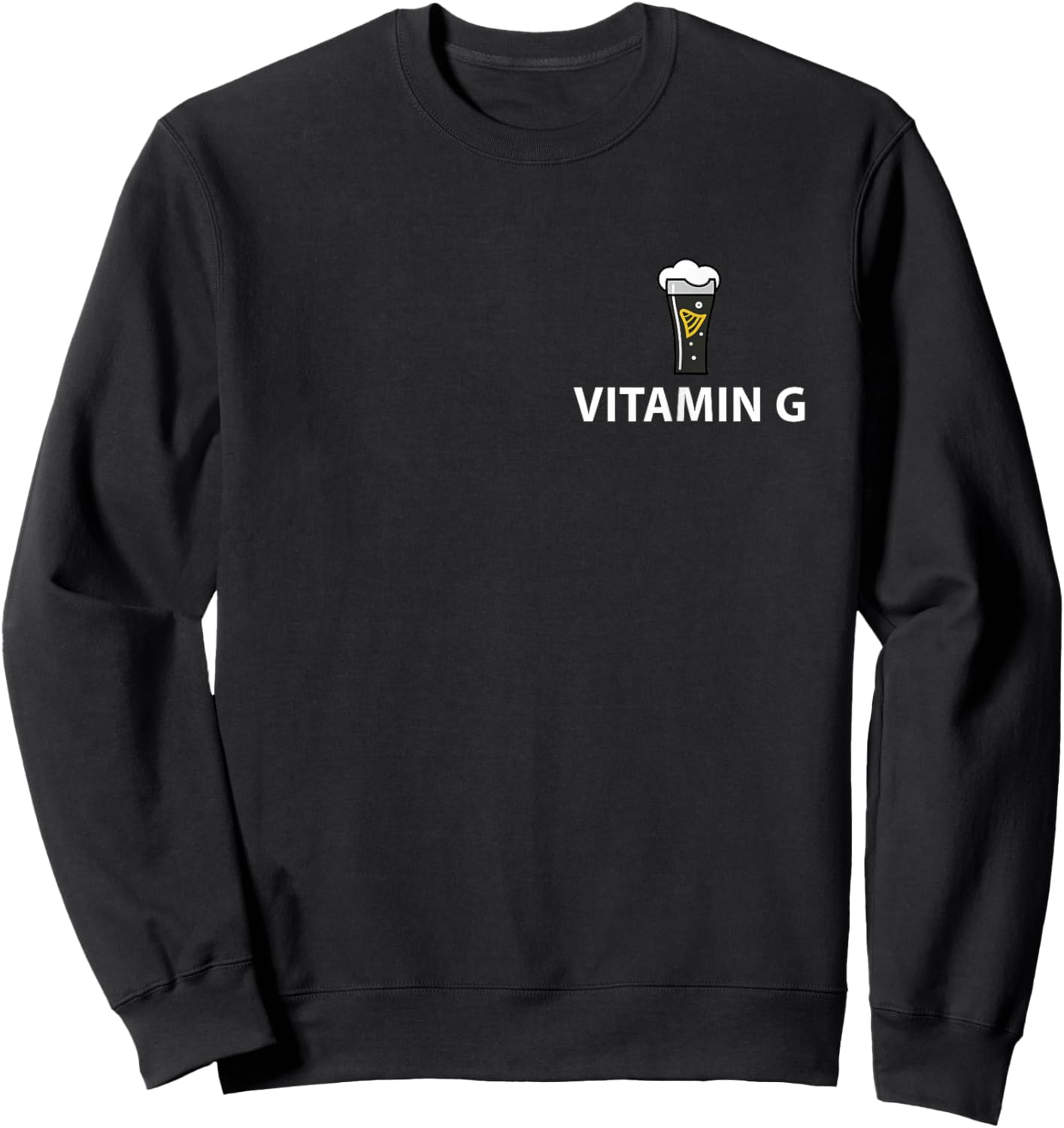 Retro Funny Vitamin G Beer Drinking Party St Patricks Day Sweatshirt - Sweatshirt | Black