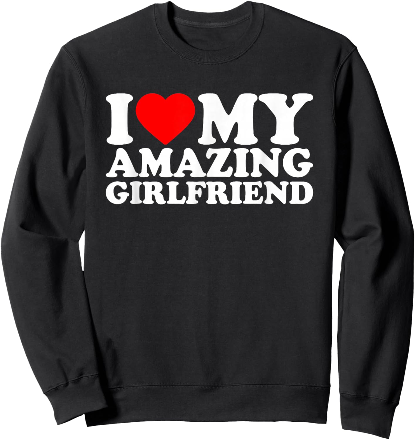 I Heart My Gf Valentines Day Sweatshirt - Sweatshirt | Black