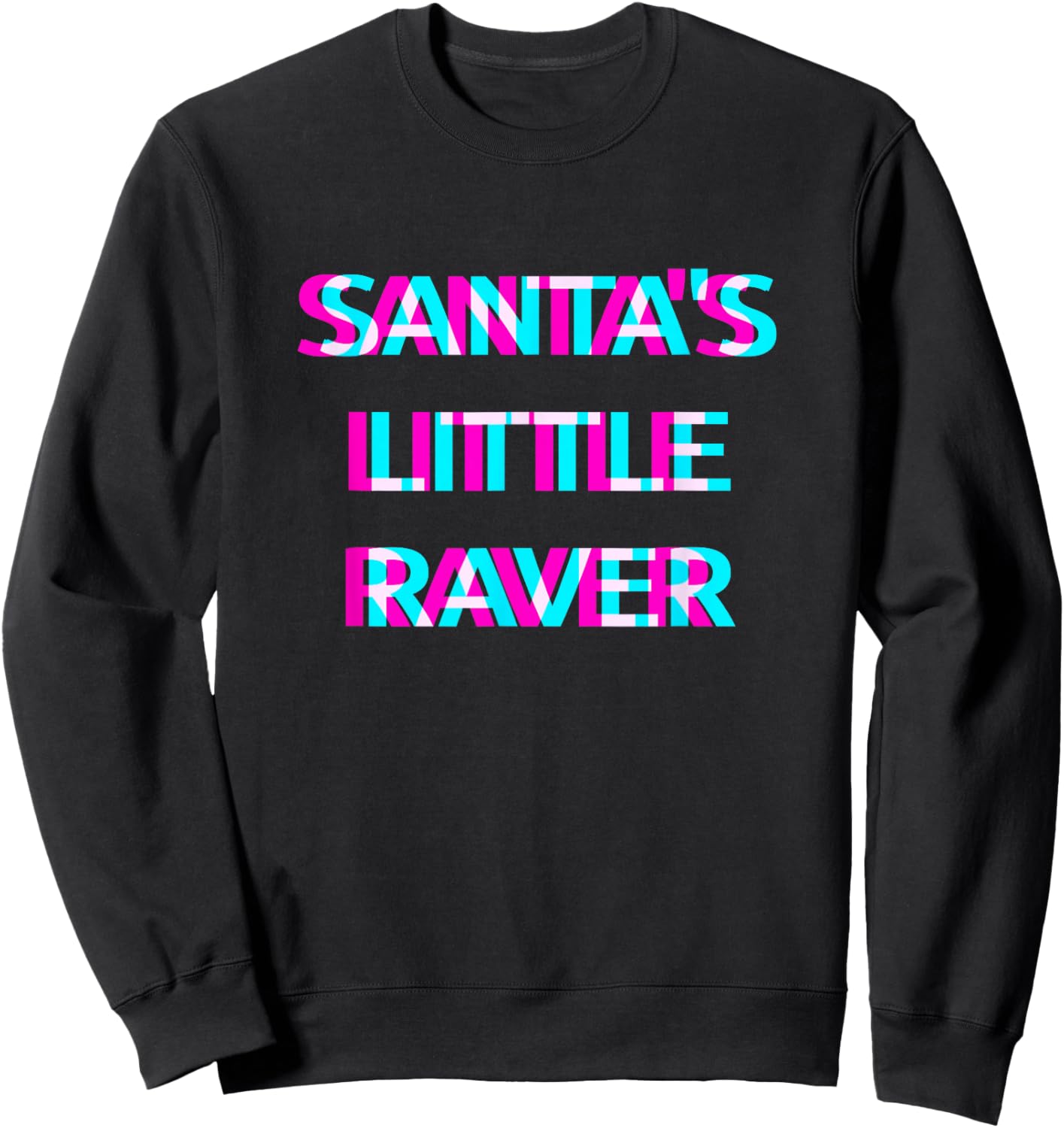 Santa's Little Raver Christmas Rave Techno Festival EDM Sweatshirt - Sweatshirt | Black