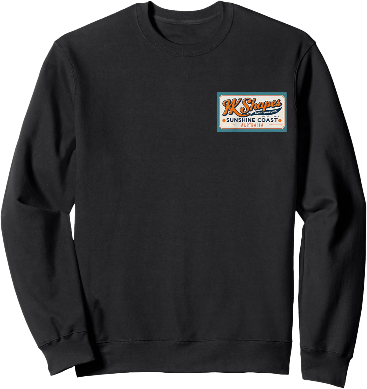 Vintage Surf Sunshine Coast Retro Front & Back Surfing Logo Sweatshirt - Sweatshirt | Black