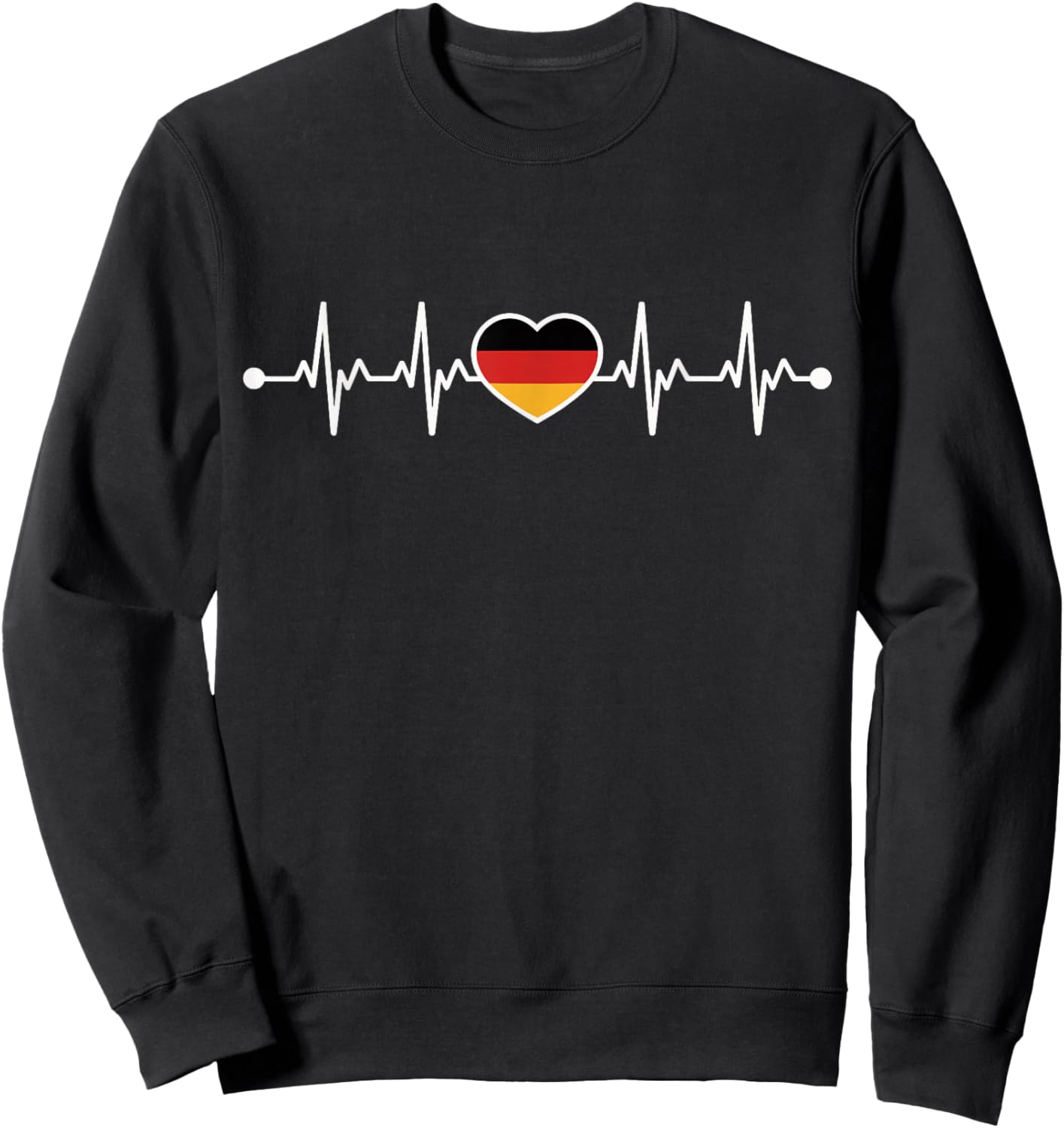 Germany Heartbeat German Flag Heart Sweatshirt - Sweatshirt | Black