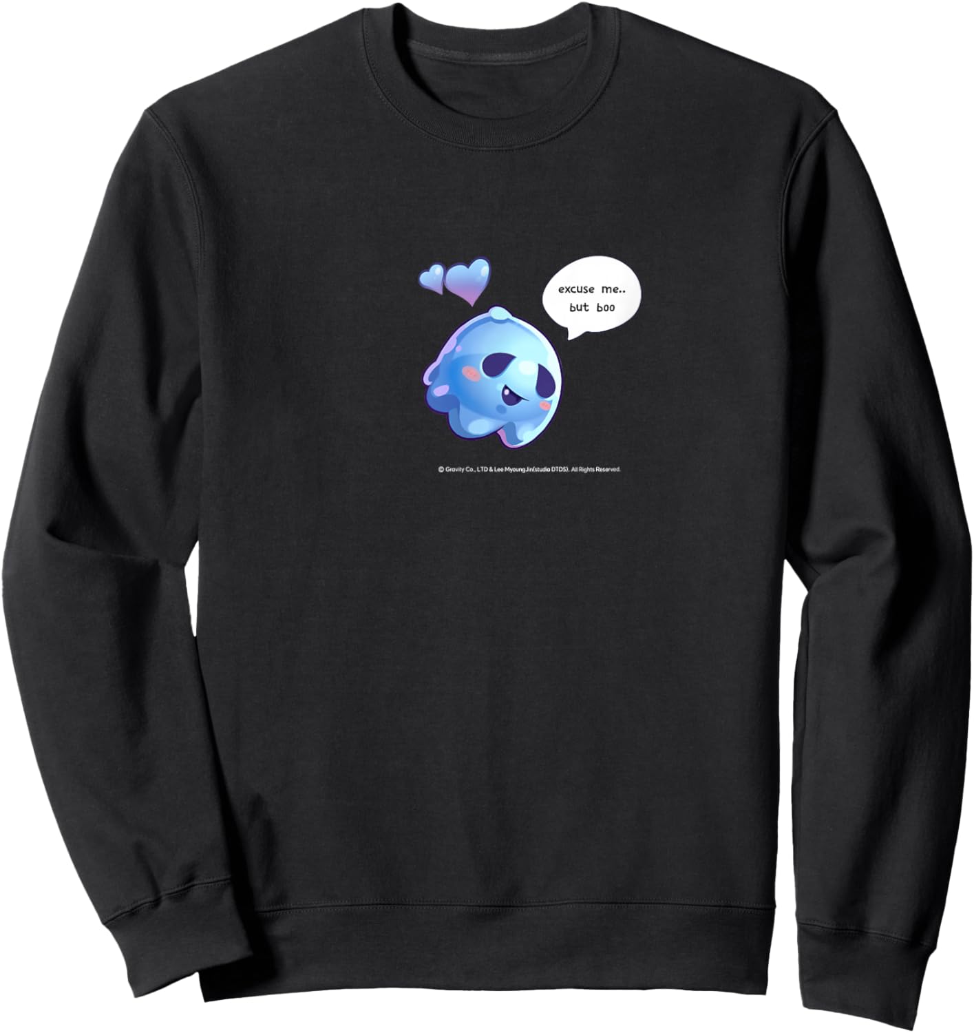 [2025 Halloween] Ragnarok Blue Poring with Heart Sweatshirt - Sweatshirt | Black