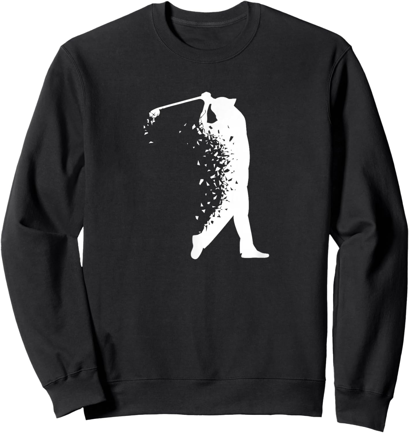 Golf Dad Man Swing Silhouette Abstract Gift Sweatshirt - Sweatshirt | Black