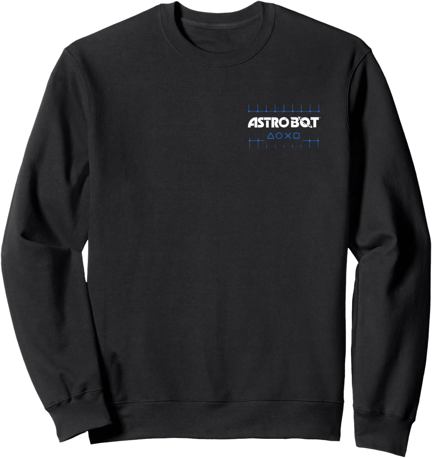 Astro Bot Front and Back Action Poses Chart Video Game Sweatshirt - Sweatshirt | Black