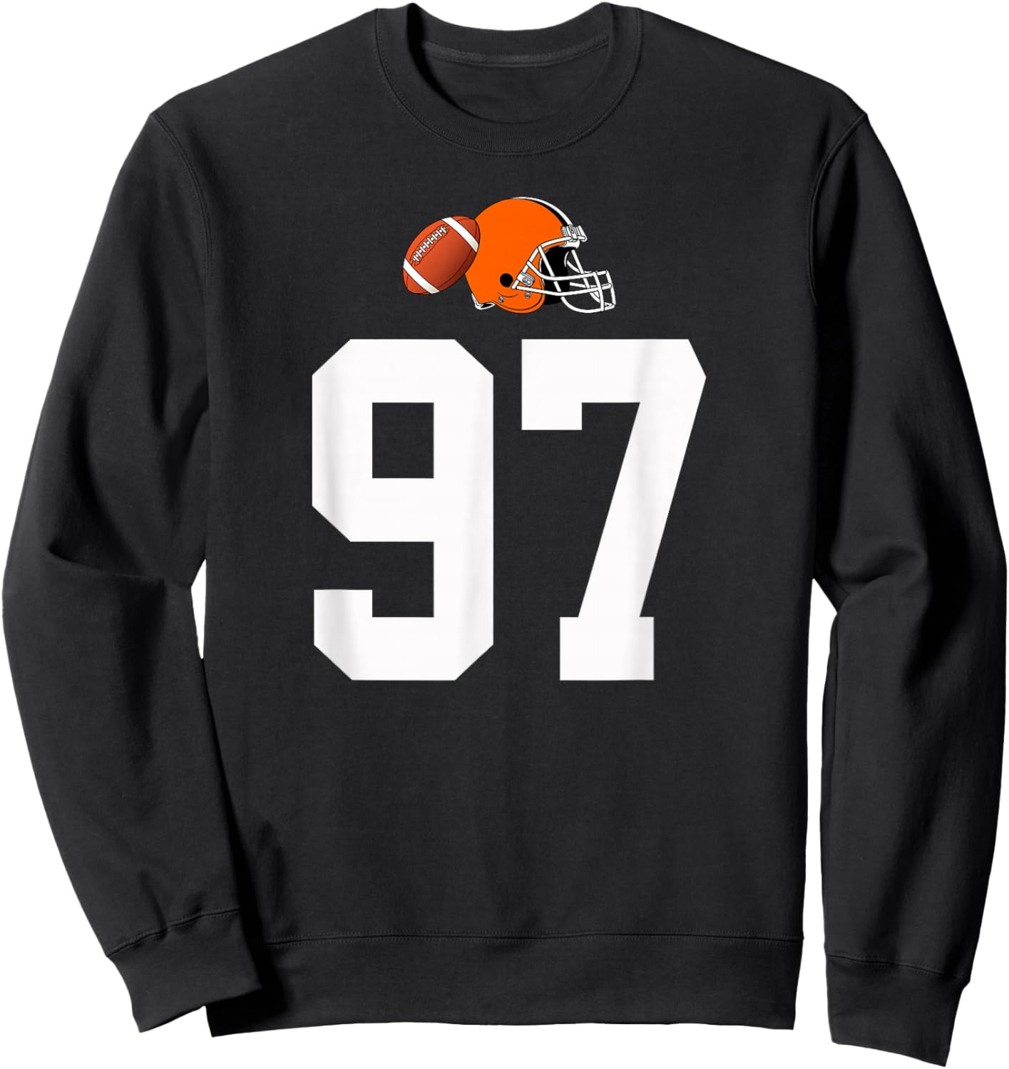 American Football Helmet Style Vintage Number 97 Sweatshirt - Sweatshirt | Black