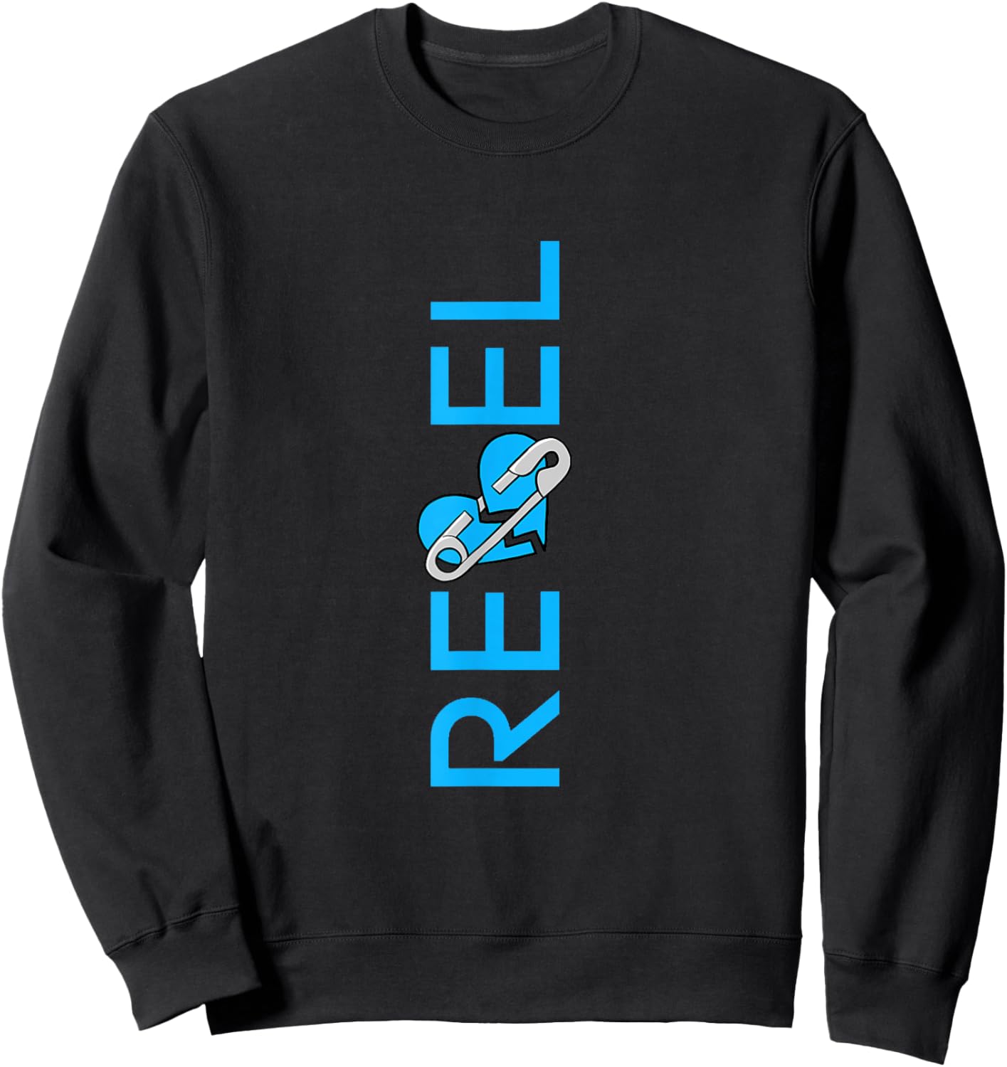 Blue Color Rebel Vertical Blue Graphic Sweatshirt - Sweatshirt | Black