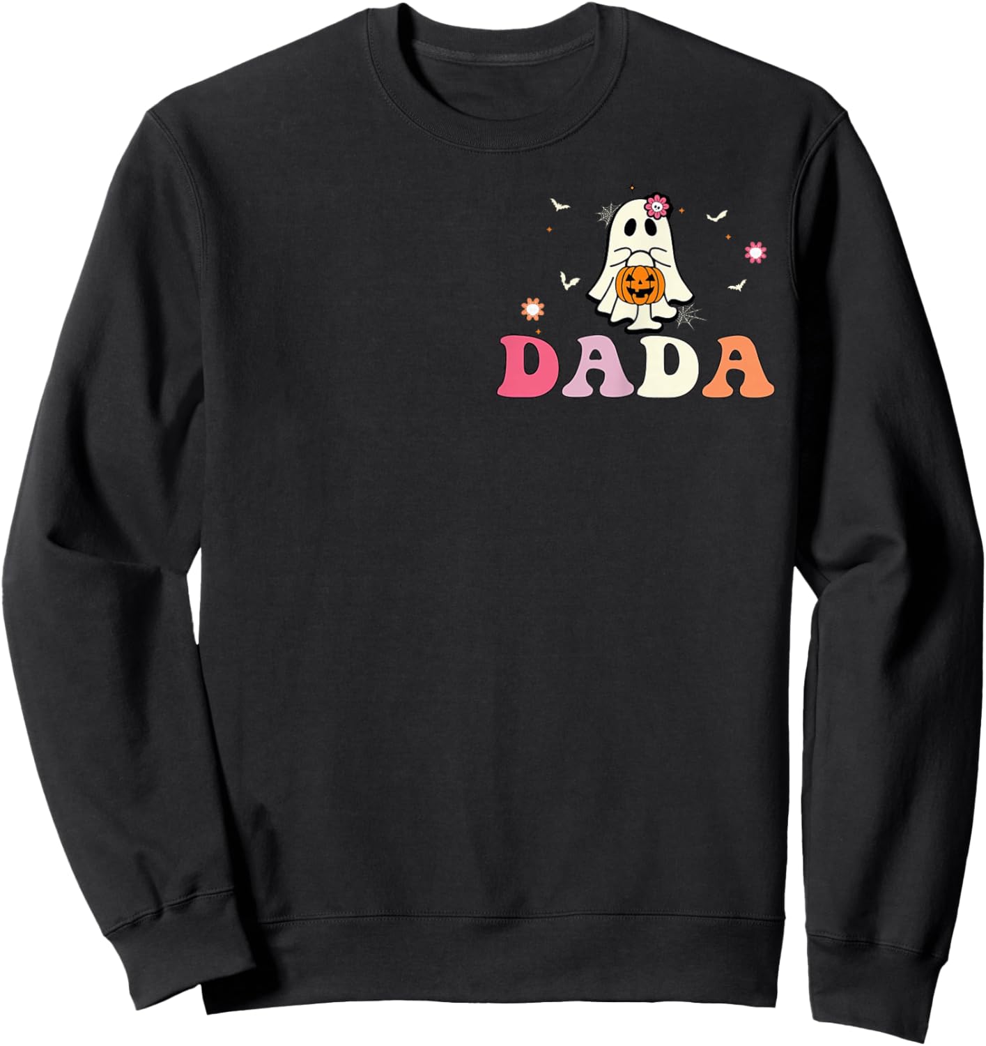 Dada Ghost Boo One Spooky Dad First Halloween Birthday Boy Sweatshirt - Sweatshirt | Black